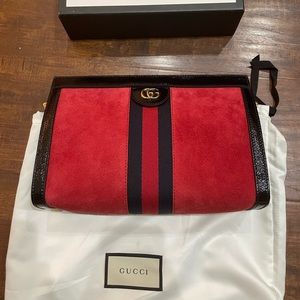 BRAND NEW Gucci Ophidia Small Red Suede Leather